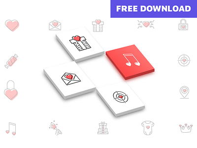 Valentines icon set - download for free