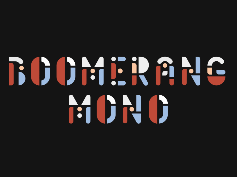 Boomerang Mono 003 animated typeface