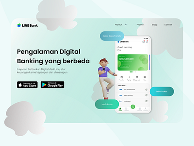 Digital Bank Landing Page bankdigital branding design digitalbank figma figmadesign financial financialapp illustration keuangan linebank ui userinterface ux vector webfinancial