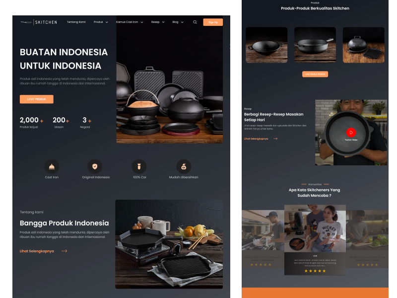 Skitchen Home Page by Eric Pramadhana on Dribbble