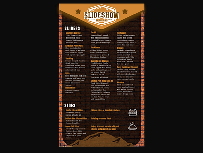 SLIDESHOW Restaurant Menu branding design