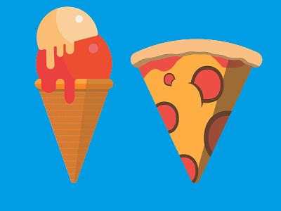 2 Heaven on Earth amateur design flat food ice cream icecream icon illustration italian food logo pizza simple design vector