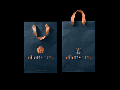 Luxury Bag Design for Ellensara bag mockup branding gold foil graphic design logo logotype luxury bag luxury bag mockup minimal design mockup stationary stationery design