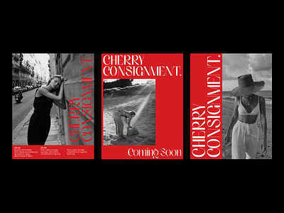 Cherry Consignment Posters branding design identity identity design layout minimal design mockup poster design poster layout poster mockup posters stationary
