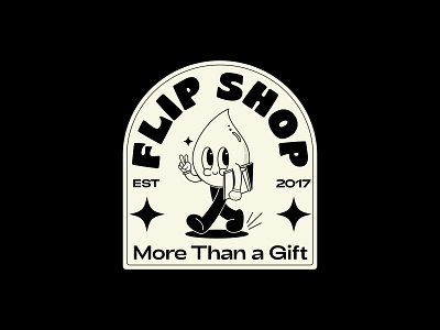 Flip Shop Logo branding cartoon character cartoon character logo cartoon style logo cartoonlogo cartoonstyle design drop drop logo logo logotype paint paint drop vintage vintagelogo