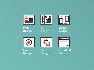 Service Icons clean design flat icon icons illustration set ui ux web design