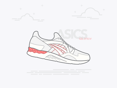 Asics Illustration asics clean color illustration line print runner running sneaker trainer