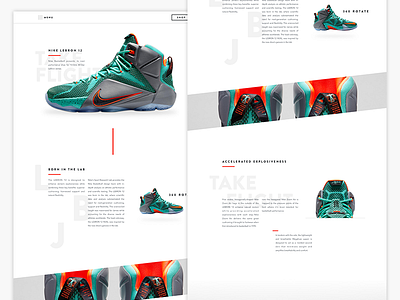 Lebron 12 Microsite basketball floating lebron microsite nike ui ux web design