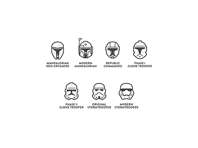 Stormtroopin' flat icon illustration outline star wars stormtrooper vector