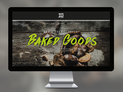 Bake Haus Website bakery black bold food green mockup pattern typography website