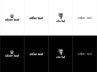 Silver Leaf Logo Exploration abstract black and white branding hand drawn identity design leaf line illustration logo minimalist design modern sans serif
