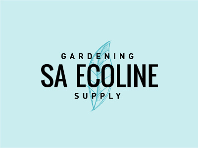 SA Ecoline Logo Development blue branding gardening hydroponic illustration leaf logo
