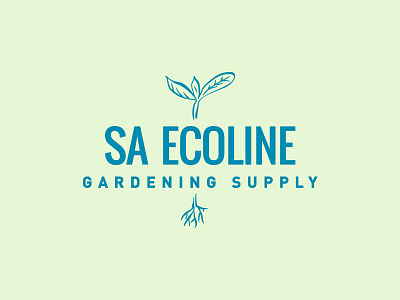 SA Ecoline Logo Development blue branding gardening green hydroponic illustration leaf logo plant roots