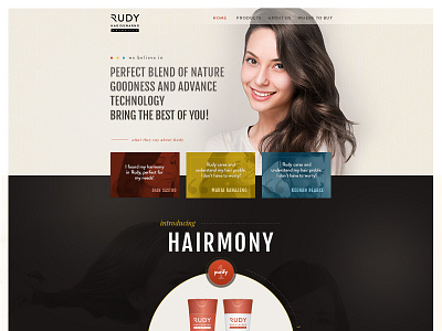 Rudy Hadisuwarno Cosmetics Website brandsite landing page shampoo website
