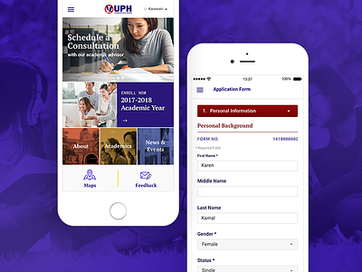 Prospective Students App academic app college forms homepage student