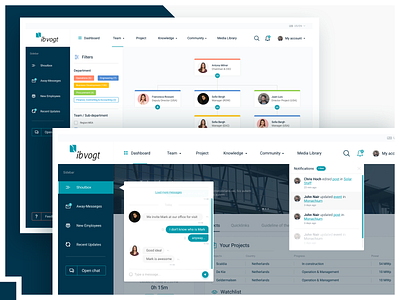 UX/UI: Intranet dashboard chat design events filters interface intranet notification search team ui ux web