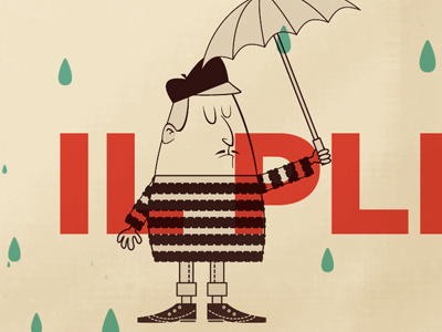Il Pleut character francais illustration
