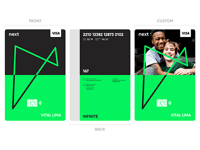 New CredCard Bank Next bank card concept creditcard design fintech green neon new next redesign uiux