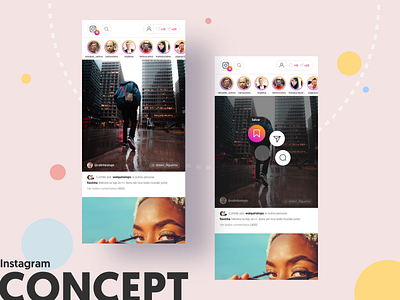 Redesign instagram app branding concept design flat identity instagram redesign ui uiux