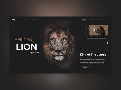 Wild Animals UI Design #02 animals design lion ui ux web website design wild animals