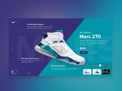 Sneakers UI Design #05 (Nike Air Jordan Mars 270)