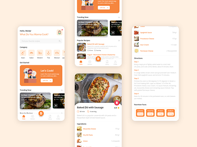 Recipes App UI Design #06 (Pt.2) design flat food app food app ui food apps mobile app design mobile apps mobile design recipe recipe app ui ux