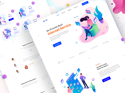 Homepage : Internet Service Agency homepage illustration landing page minimal typography ui uidesign uxdesign webdesign website website design