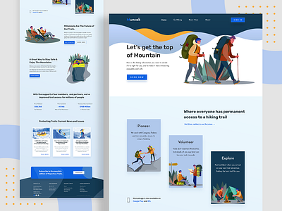 Hiking / Trekking Travel Agency design landing page minimal typography ui ui ux uidesign uxdesign webdesign website design