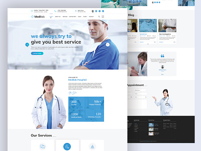 Medilab - Medical Web Design 2020 trend branding design illustration landing page landing page ui medical web design medilab minimal trendy design ui user experience ux web app web design webdesign website website design