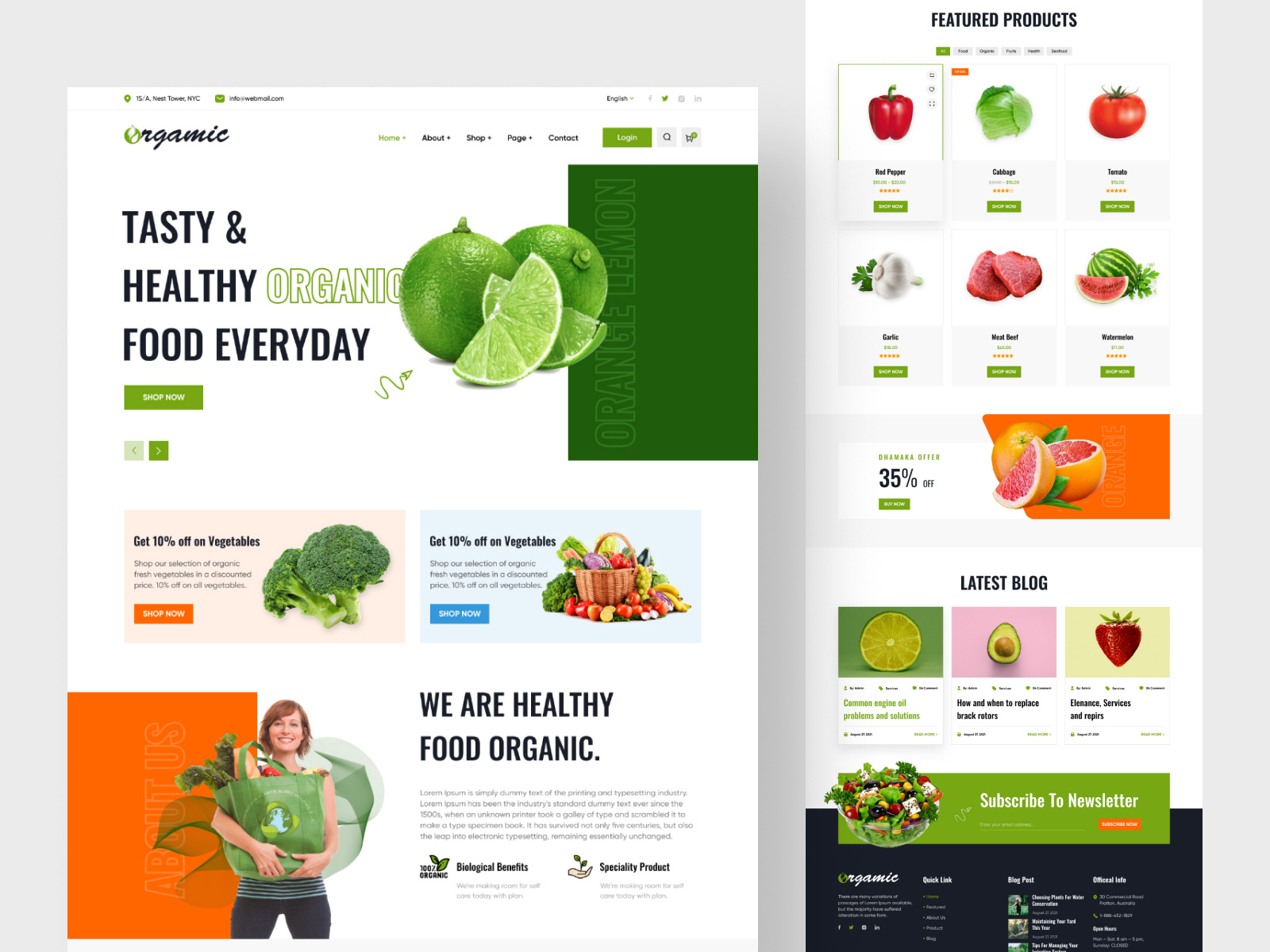 Orgamic - Grocery & Organic Food Shop Website by Hasan Mahmud on Dribbble