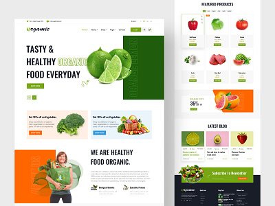 Orgamic - Grocery & Organic Food Shop Website branding business design digitalmarketing ecommerce grocery grocery shop marketing minimal organic shop website trendy design ui ui design ux ux design web design webdevelopment website wordpress