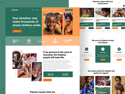 Charity & Donation Website agency agency website charity charity fund community design donate donation fundraise fundraiser fundraising help insurance landing page nonprofit ui volunteer web design web page website