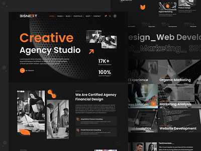 Creative Studio Website Concept agency landing page agency website app company creative creative agency design digital agency home page landing page marketing motion graphics portfolio typography ui visual design web web design website website design