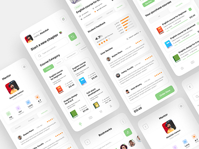 Online Learning App app app design courses design e learning education interface learn learning learning app learning platform mobile mobile app online class online course online learning schedule trendy design ui ui design