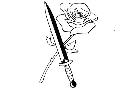 Rose & Dagger art artist drawing illustration tattoo tattoo art