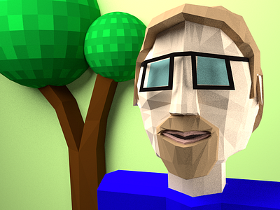 Self portrait 3d low poly portrait