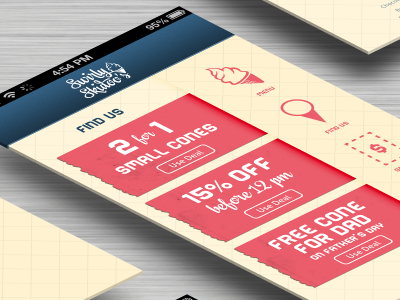 Swirly Skidoo's App Design app detail food truck ice cream interface iphone restaurant ui