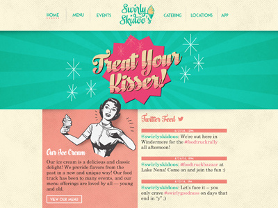 Swirly Skidoo's Web Design 50s branding food truck ice cream ice cream truck logo retro web design website