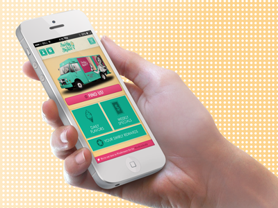 Swirly Skidoo's Ice Cream Food Truck App app iphone retro ui ux web design