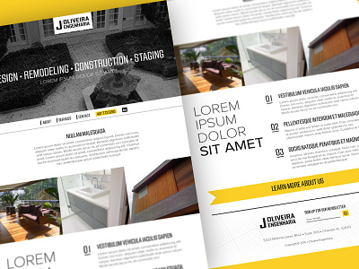 Home Renovation Website Concept big black contractor design modern typography web website white yellow