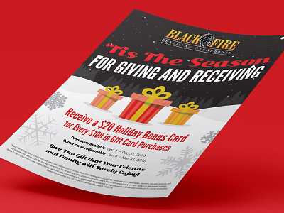 Brazilian Steakhouse Gift Card Promo Signage christmas flyer gift holiday promotion restaurant sign steakhouse