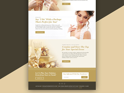 Sneak Peak of a Wedding / Event Planning Company Website design elegant gold material modern neutral web website