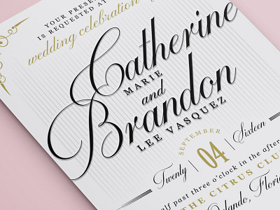 Fancy Vintage Wedding Invitation