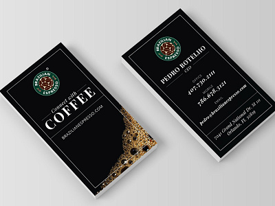 Coffee Business Cards black bold branding business card coffee espresso identity stationery