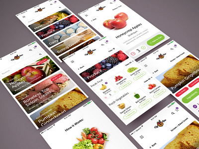 Fresh Produce Delivery App Concept app delivery food green grocery ios minimal sketch ui user interface ux vegetable
