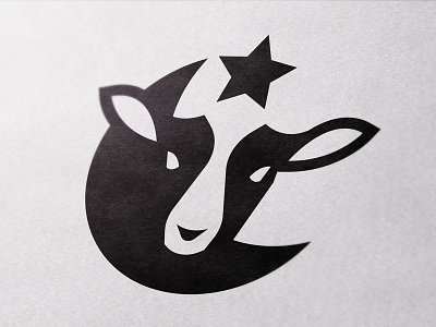 Logo for family owned farm animal black bold branding cow farm halal identity islam lamb logo meat minimal moon negative organic simple space star white