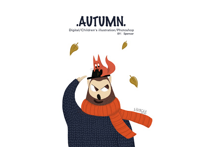 monster and fox autumn children book illustration design illustration monsters picture book