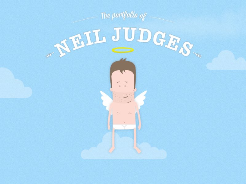 Portfolio Site portfolio personal illustration character humour blue cute sky clouds website parallax