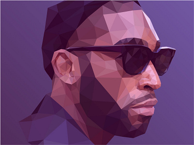 Poly Tinie Tempah low poly poly portrait polygon triangle triangulation