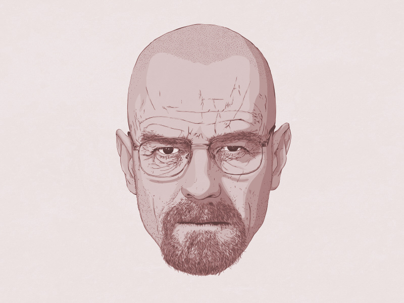 Walter White breaking bad walter white face bryan cranston fan art portrait
